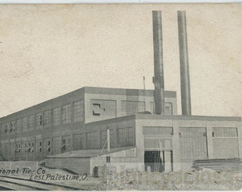 vintage photo 1910 East Palestine Ohio ~ National Tire FActory Postcard 59 H