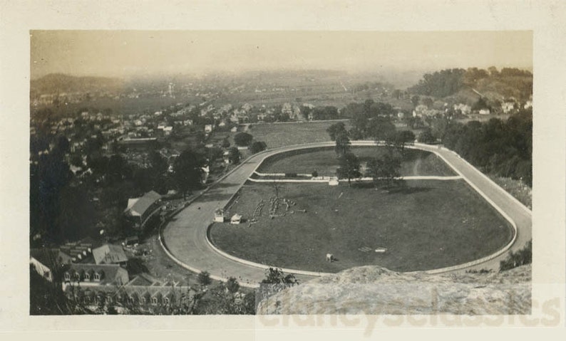 vintage photo 1930 Lancaster Ohio Fairgrounds Racetrack Aerial View 39 E
