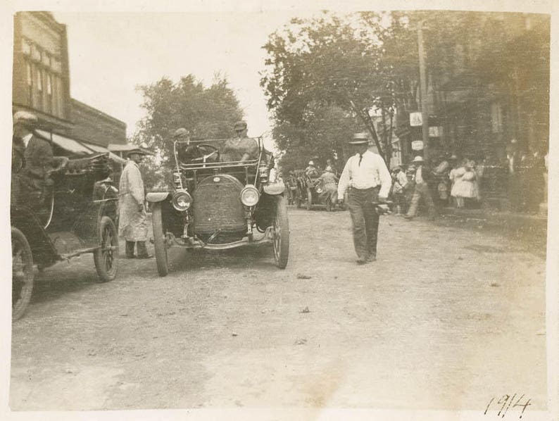 Vintage Photo 1914 New London Missouri Cars Crowd Gather in Etsy