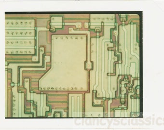 Vintage Foto Polaroid Entwicklung Integrierter Schaltung Schematischer Chip Chip AMD 66 A