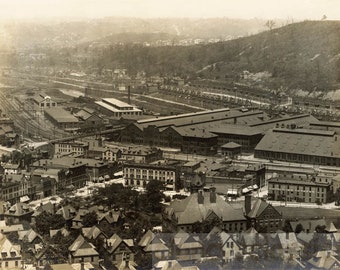 vintage photo 1915 Westinghouse Factory Johnstown Pennsylvania Historic Early Panorama 3 photos