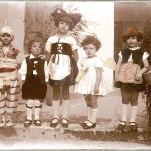 French Costume Children Vintage Tinted Photo Print image 2