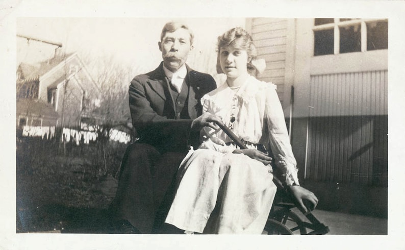 Vintage Photo Beautiful Daughter and Father Portrait | Etsy
