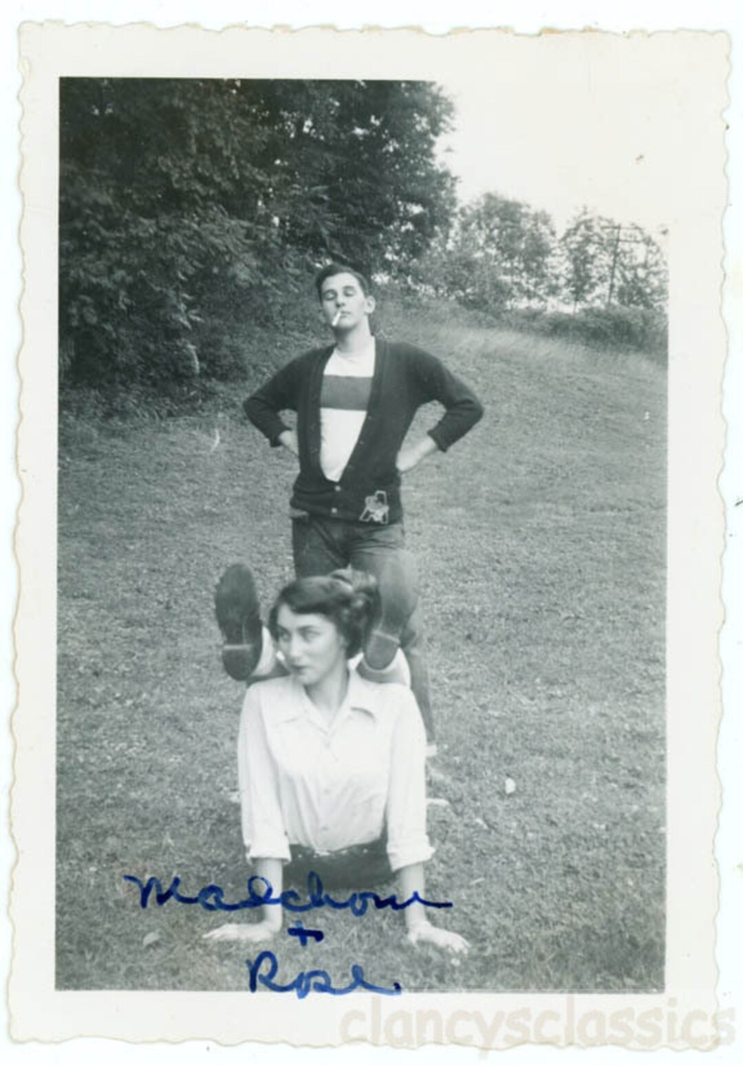 Vintage Photo 1949 Malcom & Rose Feet up on Her Shoulder He is Sassy 58 ...