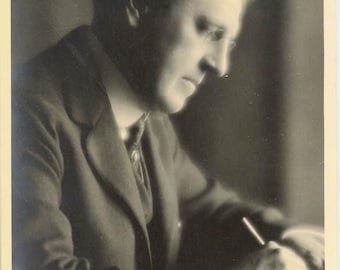 Fotografía antigua de 1922 del presidente del Vassar College, Henry Noble MacCracken. Retrato autografiado.