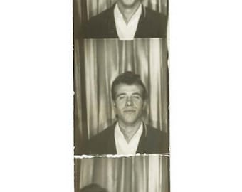 Foto antigua de 1955, tres fotos de cabina, tira, Nueva York, Pompadour, Greaser, chico, joven, 64 V
