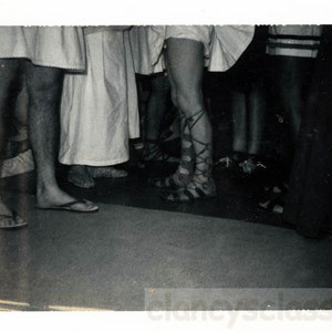 vintage photo 1964 Roman Toga Sandals & Flip Flop Thongs Costume Party Polaroid 57 X