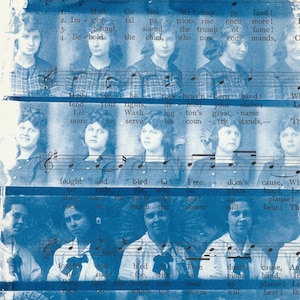 original Cyanotype Photo PAge from Gem Miniature Glass Negative Strips