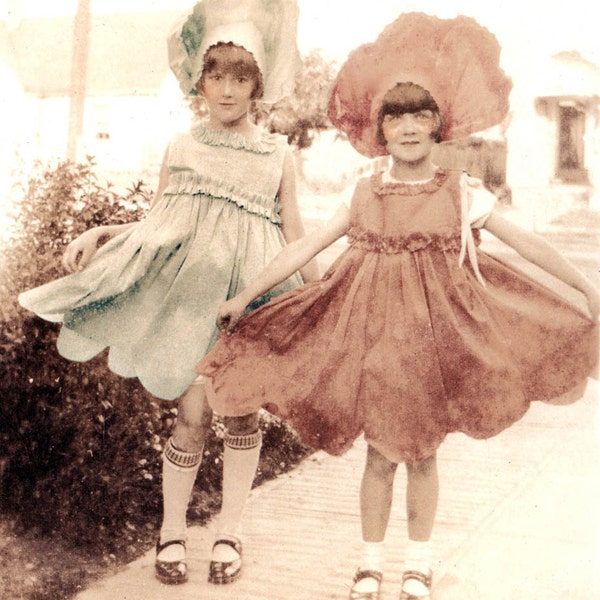 vintage photo Sweet Peas Flower Fairy Girls Greeting Card