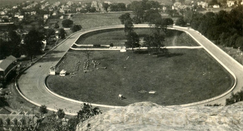 vintage photo 1930 Lancaster Ohio Fairgrounds Racetrack Aerial View 39 E