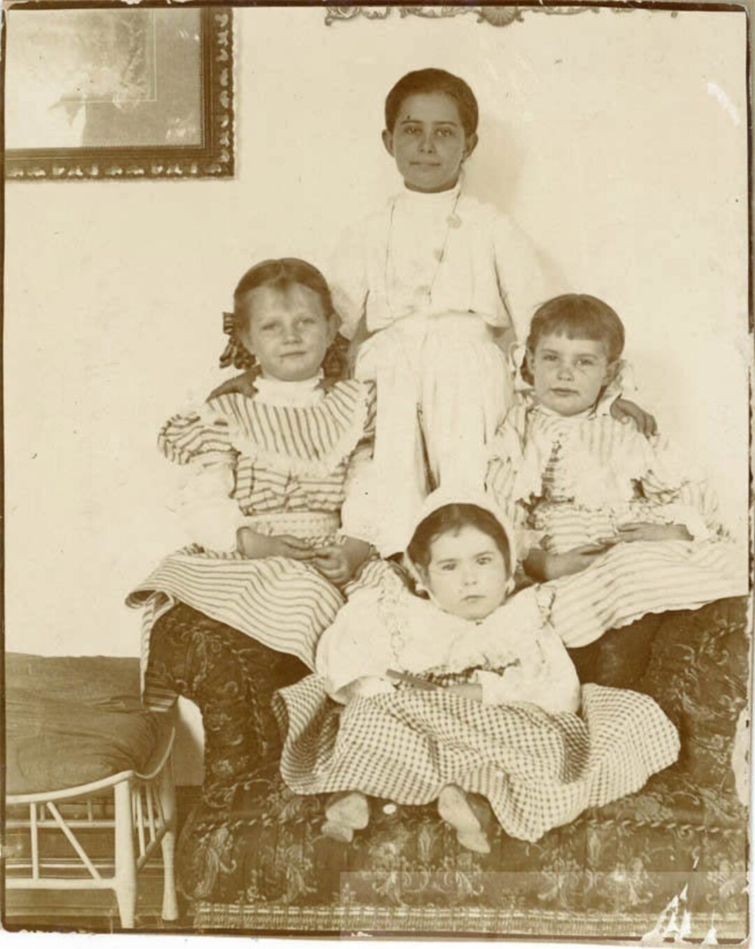 Vintage Snapshot 1899 Frances Van Boddie Step Siblings