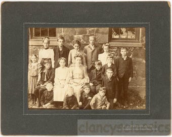 1897 Boston Area Early Elementary School Teach & Pupils Matted Photo FJ Taylor