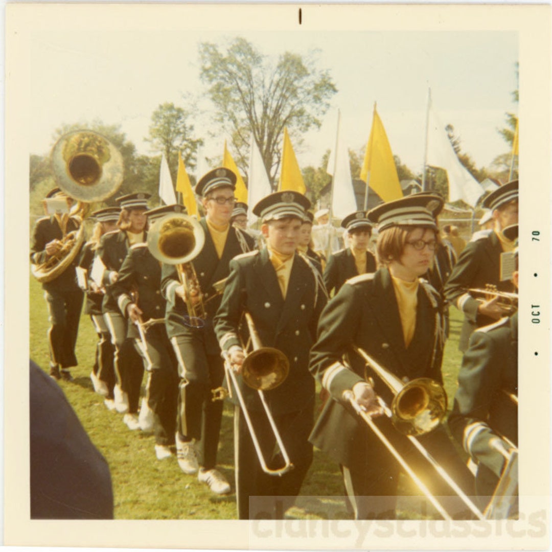 Vintage Photo 1970 Marching Band High School Musicians Carry Etsy
