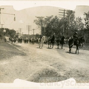 vintage photo 1907 Stockbridge Patriotic Parade Downtown Main Street 22 X