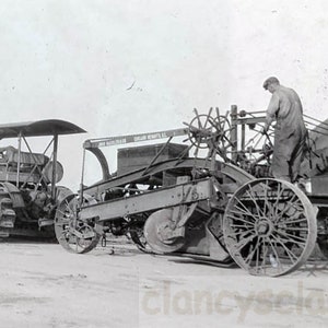 vintage photo 1920 Farmer in Overalls w Farm Machinery John Mackler and Co Chicato ILL NEGATIVE 72 P