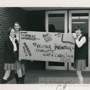 vintage photo 1966 Montini High School Lombardi Indiana Students Hold Giant Letter 43 C