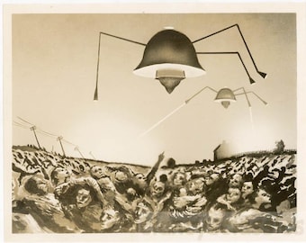 1906年 H・G・ウェルズ著『宇宙戦争』火星の風景 群衆写真 エンリケ・アルヴィム・コレア 9.00インチ×7.25インチ