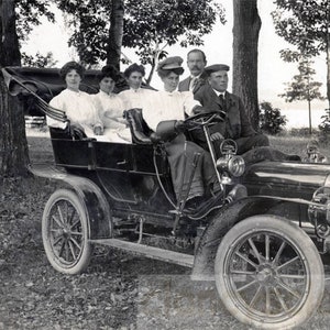 vintage foto 1906 Familie 1903 - 1912 Corbin Motor Vehicle Co Touring Car Troy New York Rijhandschoenen