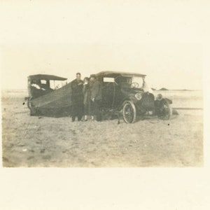 vintage photo 1920 Earliest Camper Travel Trailer Tent w Car 23 K