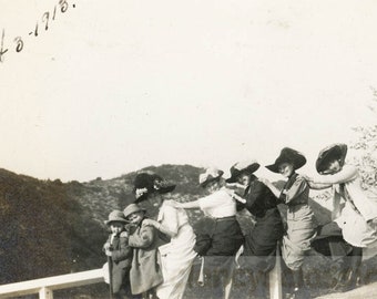 vintage photo 1911 Los Angeles California Look Out Mountain Group Mt Lowe Laurel Canyon 42 I