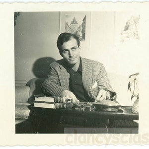 vintage photo 1943 TV & Movie Actor George Maharis at His Desk 17 N
