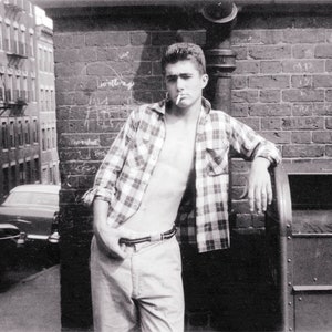 Vintage Foto James Dean Wanna Be in the City Teenage Guy Grußkarte