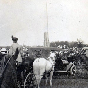 vintage photo 1910 Horse & Buggy Crowd Dedication of Star decorated Spire 6 C