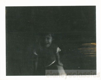 Vintage photo 1967 Polaroid Abstract Little Girl in Dark Porch 55 J