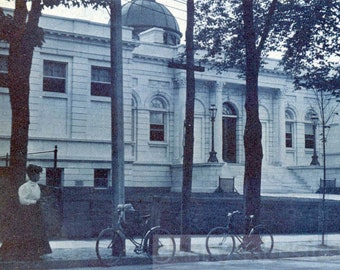 Vintage photo 1900 Cyanotype Poughkeepsie NY Adriance Memorial Library 53 O