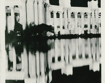 vintage photo 1915 Pan Pacific EXPO Palace of Fine Arts by Night reflection PPIE Dome 2 photo lot 45 M