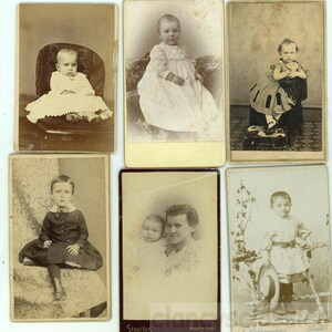 ヴィンテージ写真 1865-1870 年代 6 枚の CDV の子供たち VAriety 56 ページ