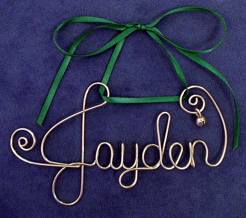 Personalized Brass Wire Name Christmas Ornament W/jingle Etsy