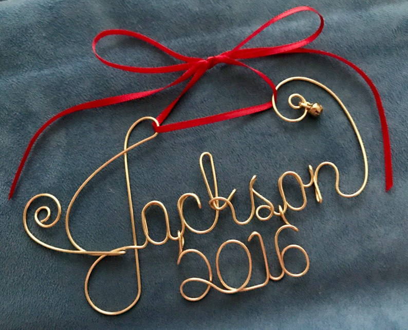 Personalized Brass Wire Name Christmas/holiday Ornament Etsy
