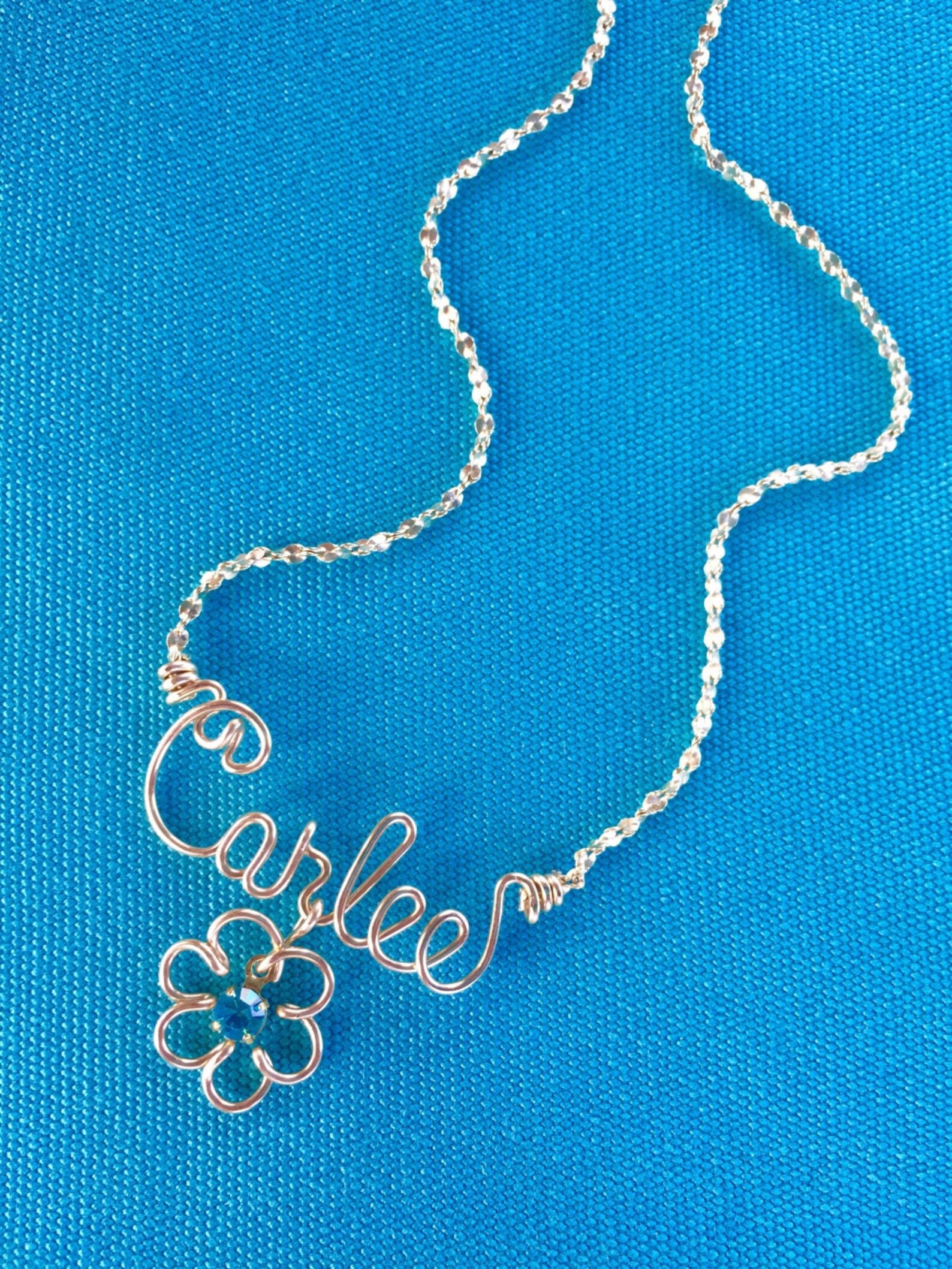 Personalized Gold Name Necklace or Anklet W/charm & Swarovski Etsy