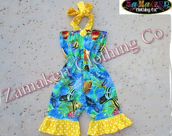 Girl Aquarium Outfit / Onder the Sea / Under the Sea Birthday Party / Toddler Girl Clothes / Baby Girl Outfit / Baby Girl Romper / Beach