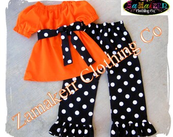 Items similar to Girl Fall Turkey Outfit Knit Tee ...