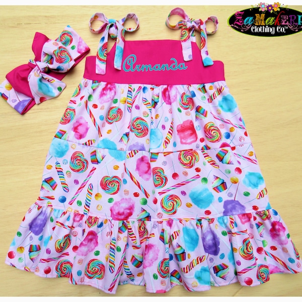 Robe de sucette de fille / Sweet One Birthday / Première robe d’anniversaire / Robe d’anniversaire de fille / Tenue d’anniversaire Candyland / Deux tenues douces / Chemise