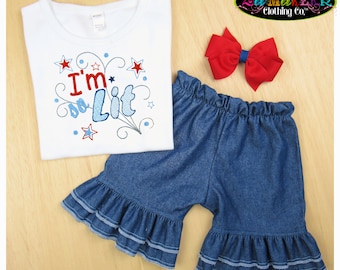 Patriotic Outfit / July 4th Outfit / Independence Day Outfit / July 4  Outfit / Stars and Stripe /  Fourth July Set / Baby girl 4th of July