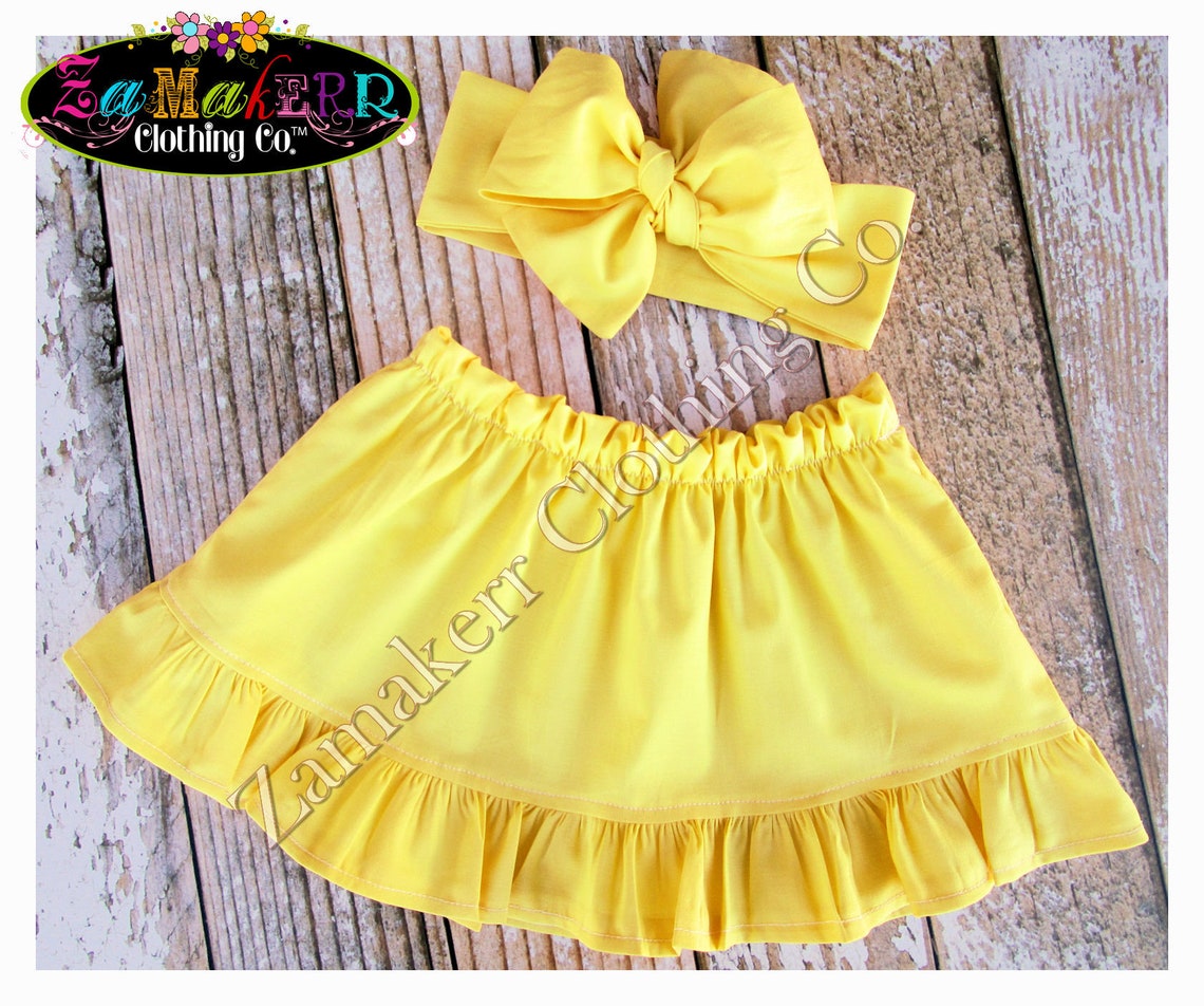 Yellow Skirt Baby Skirt Toddler Skirt Baby Girl Outfit Skirt Etsy