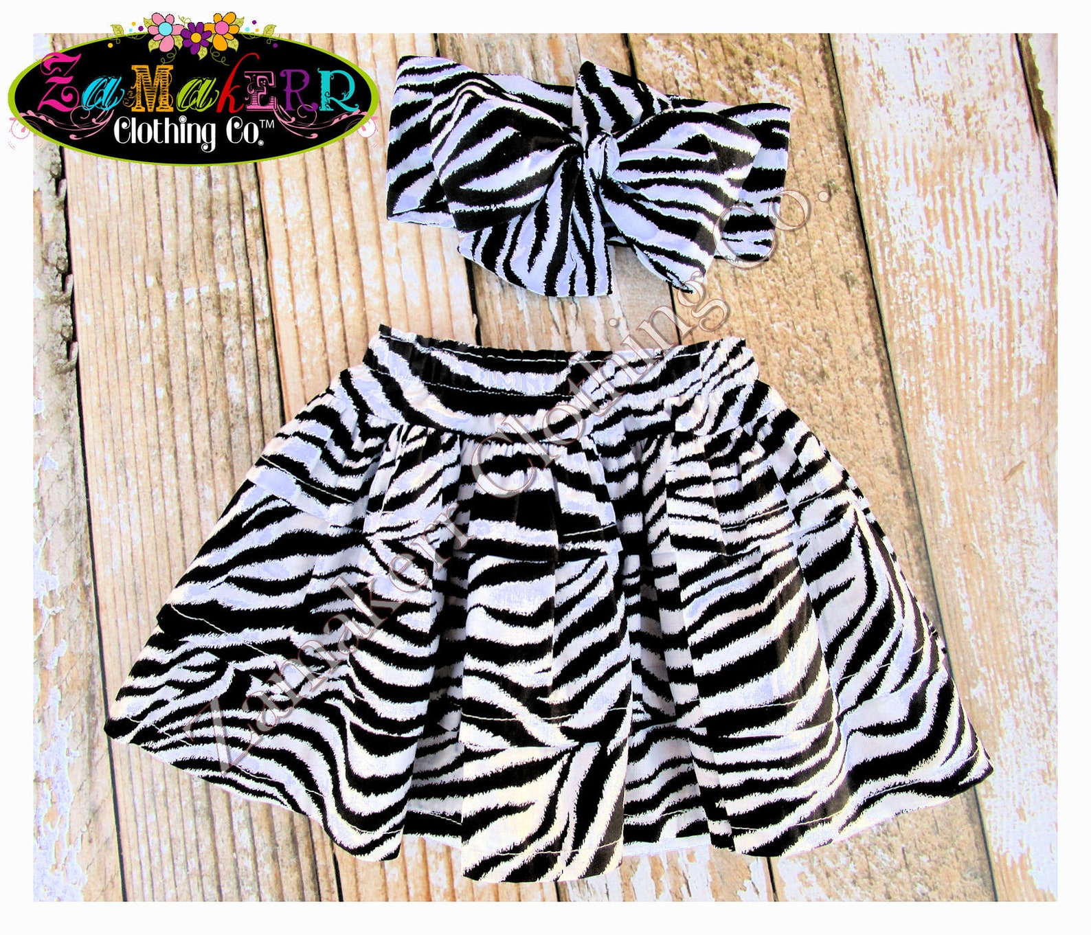 Girl Skirt Set Zebra Animal Print Baby Toddler Zoo Infant Etsy
