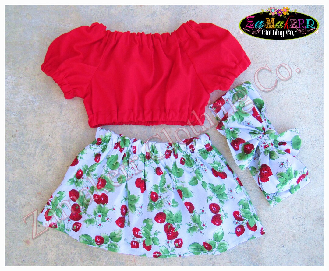 The Alina - Baby Girl Strawberry/Flower Print Denim Sleeveless Straps Buttons Pockets Overalls