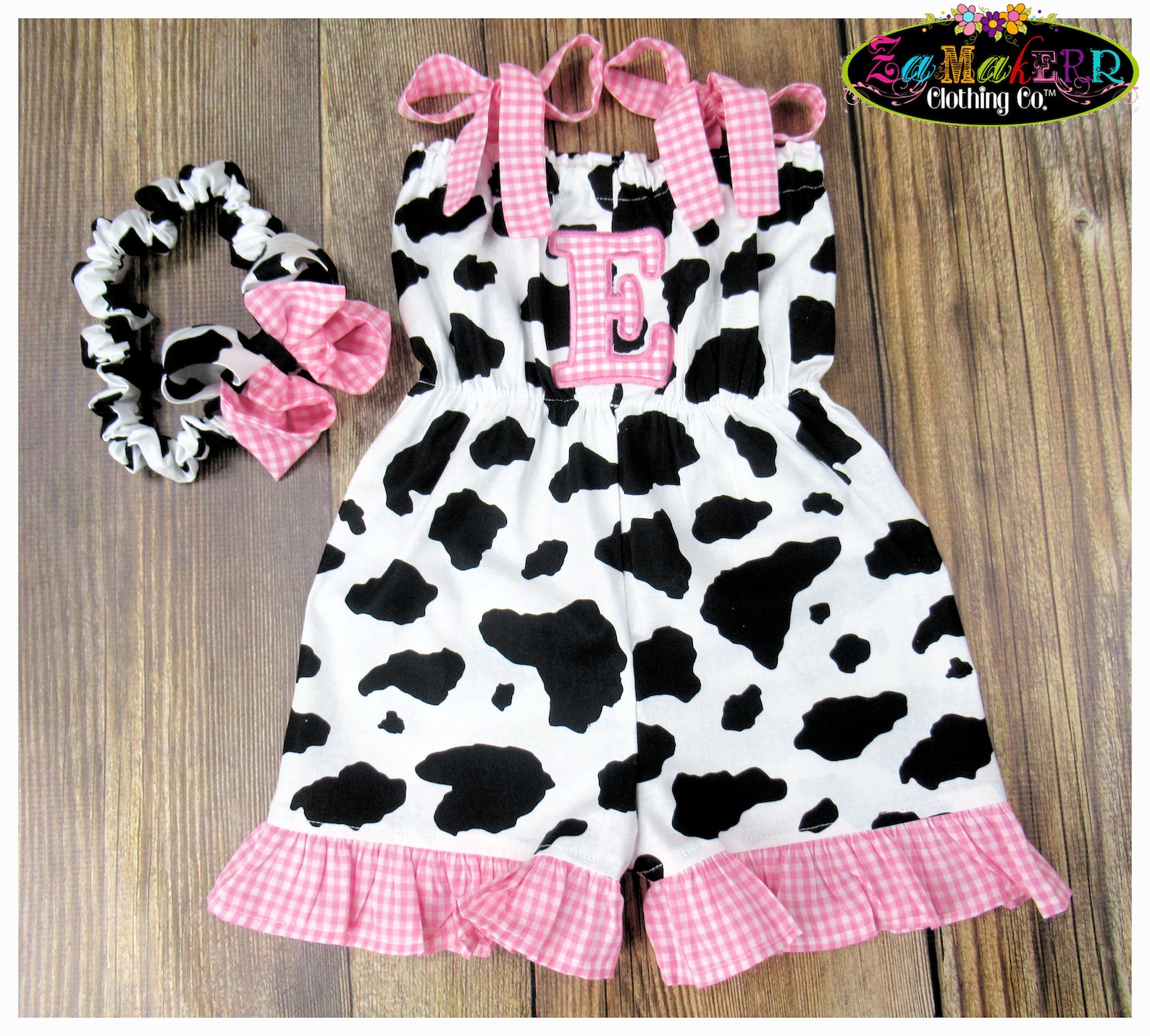 Girls Cow Pants / Cow Romper Baby Girl / Cow Print Outfit / Etsy