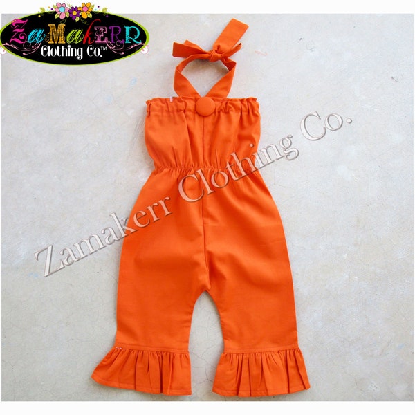 Fille orange automne Halter Combi-short tenue ensemble Thanksgiving mignon Combi-short anniversaire cavalier taille 3 6 9 12 18 24 mois taille 2 t 3 t 5 t 4 5 t 5 6 7 8