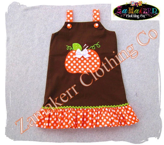 Custom Boutique Clothing Girl Pumpkin Dress Fall Thanksgiving | Etsy