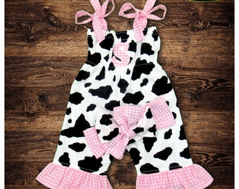 Girl Farm BDay / 1st Birthday Cow / Cow Birthday Outfit / Farm Birthday Outfit / Farm Outfit / Farm Theme Birthday / Barnyard Birthday