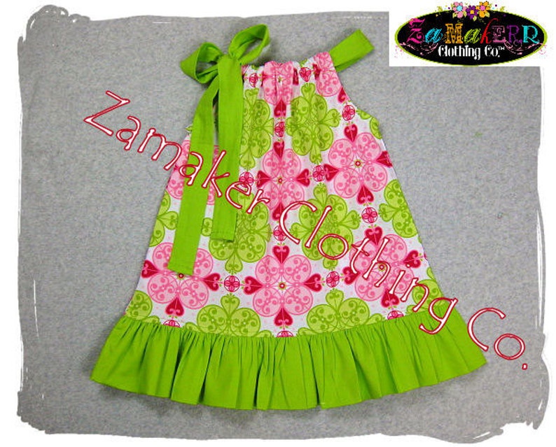 Girls Pillowcase Dress in Sizes 2t 24 month 2 Toddler Baby Girl Dress Pillowcase Dress Pink n/' Lime