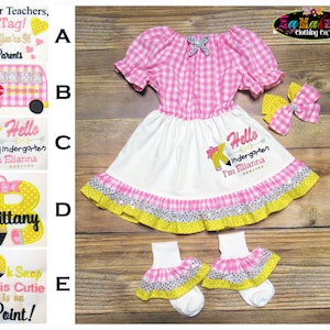 Hello Kindergarten / Outfits for Girls / Back to School Dress / 1st Day of School Dress / Girl Back to School Outfit / 1st Day Kindergarten