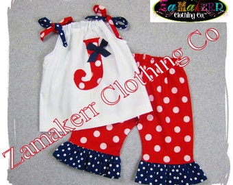 Patriotic Outfit / July 4th Outfit / Independence Day Outfit / July 4  Outfit / Stars and Stripe /  Fourth July Set / Baby girl 4th of July