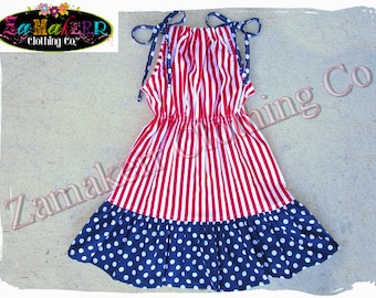 Toddler Girl 4th of July Dress / Toddler Girl Fourth of July Outfit / Girl Patriotic Dress / Baby Girl 4th of July Outfit / July 4th Dress