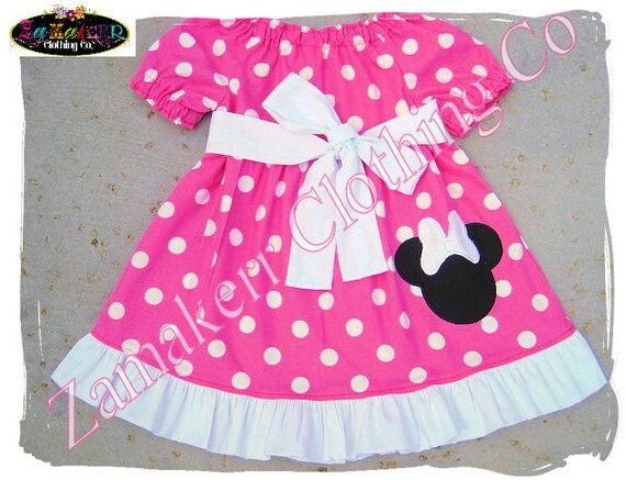Custom Boutique Clothing Minnie Mouse Girl Dress Peasant | Etsy